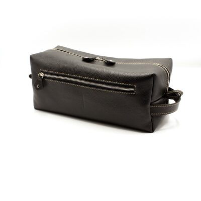 Trousse de toilette en cuir noir